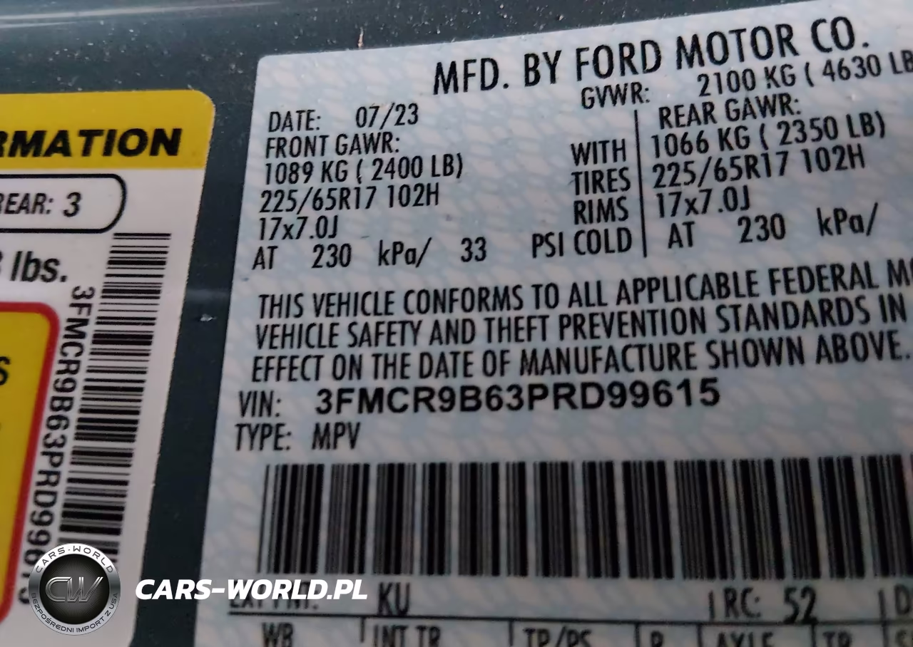 2023 Ford Bronco Sport Big Bend VIN:3FMCR9B63PRD99615 - 9
