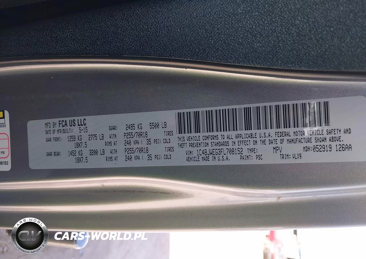 2015 Jeep Wrangler Unlimited Altitude VIN:1C4BJWEG3FL708152 - 9