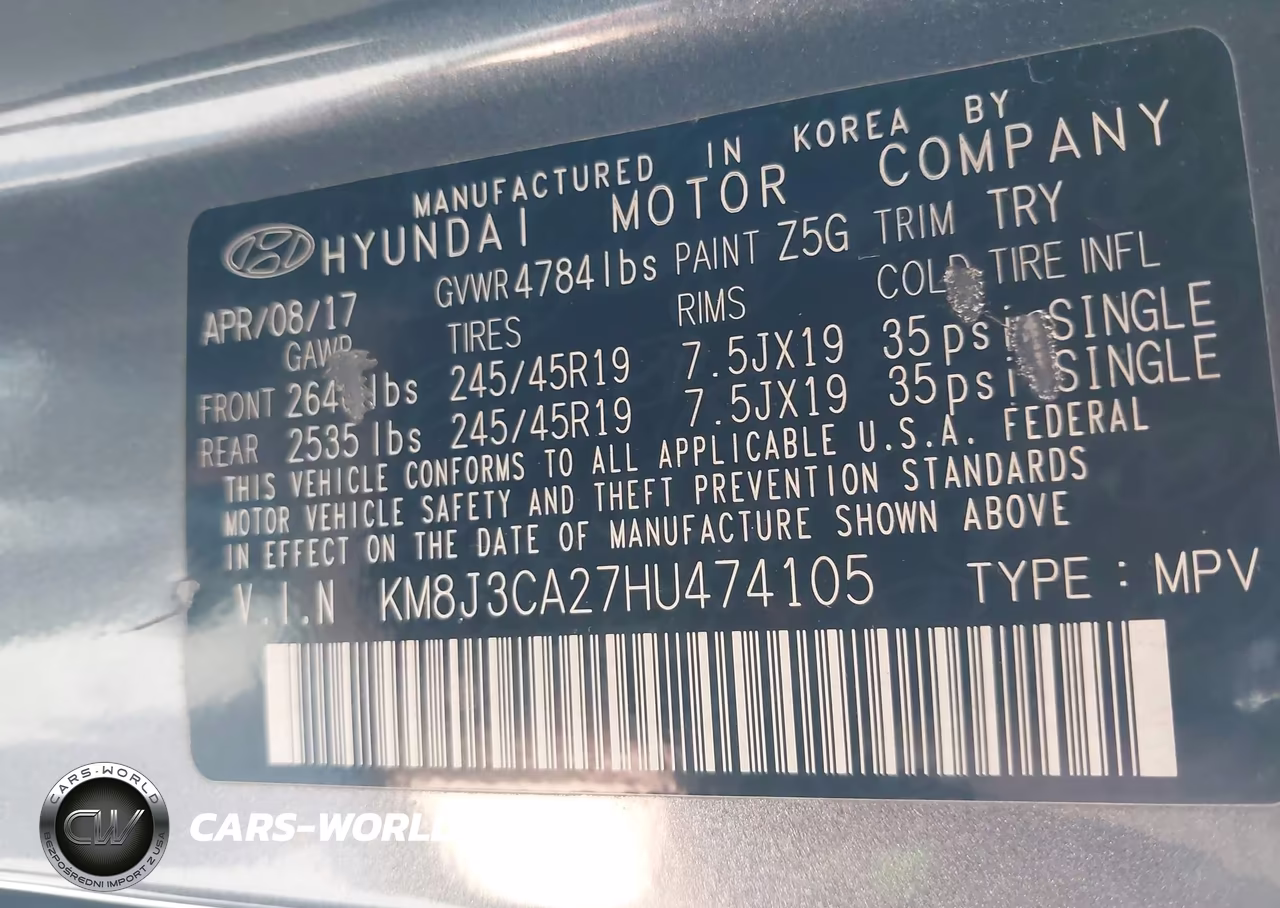 2017 Hyundai Tucson Limited VIN:KM8J3CA27HU474105 - 9