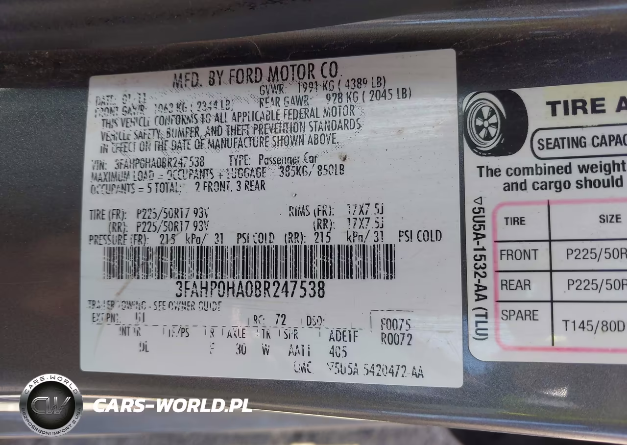 2011 Ford Fusion Se VIN:3FAHP0HA0BR247538 - 9