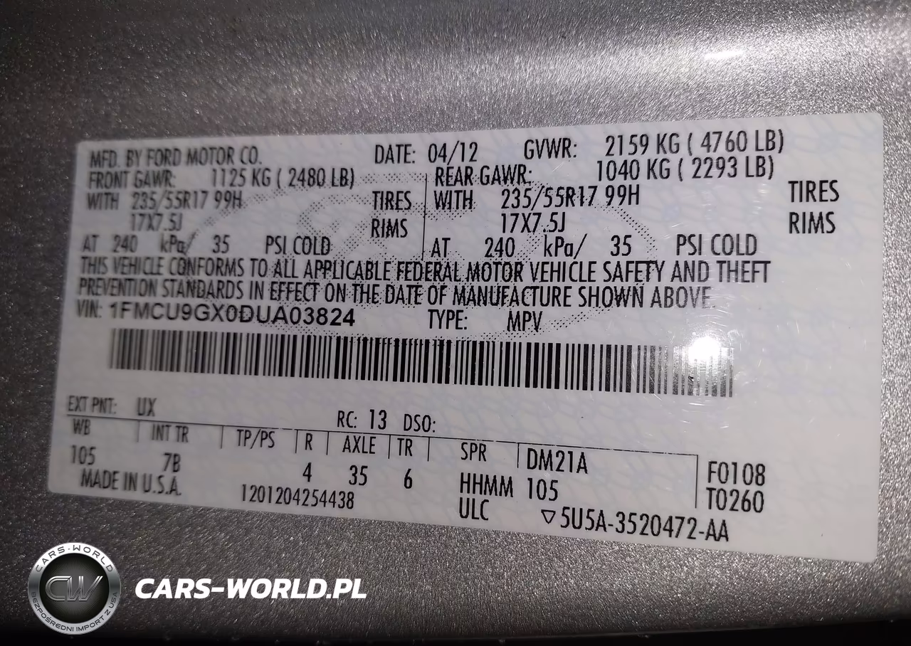 2013 Ford Escape Se VIN:1FMCU9GX0DUA03824 - 9