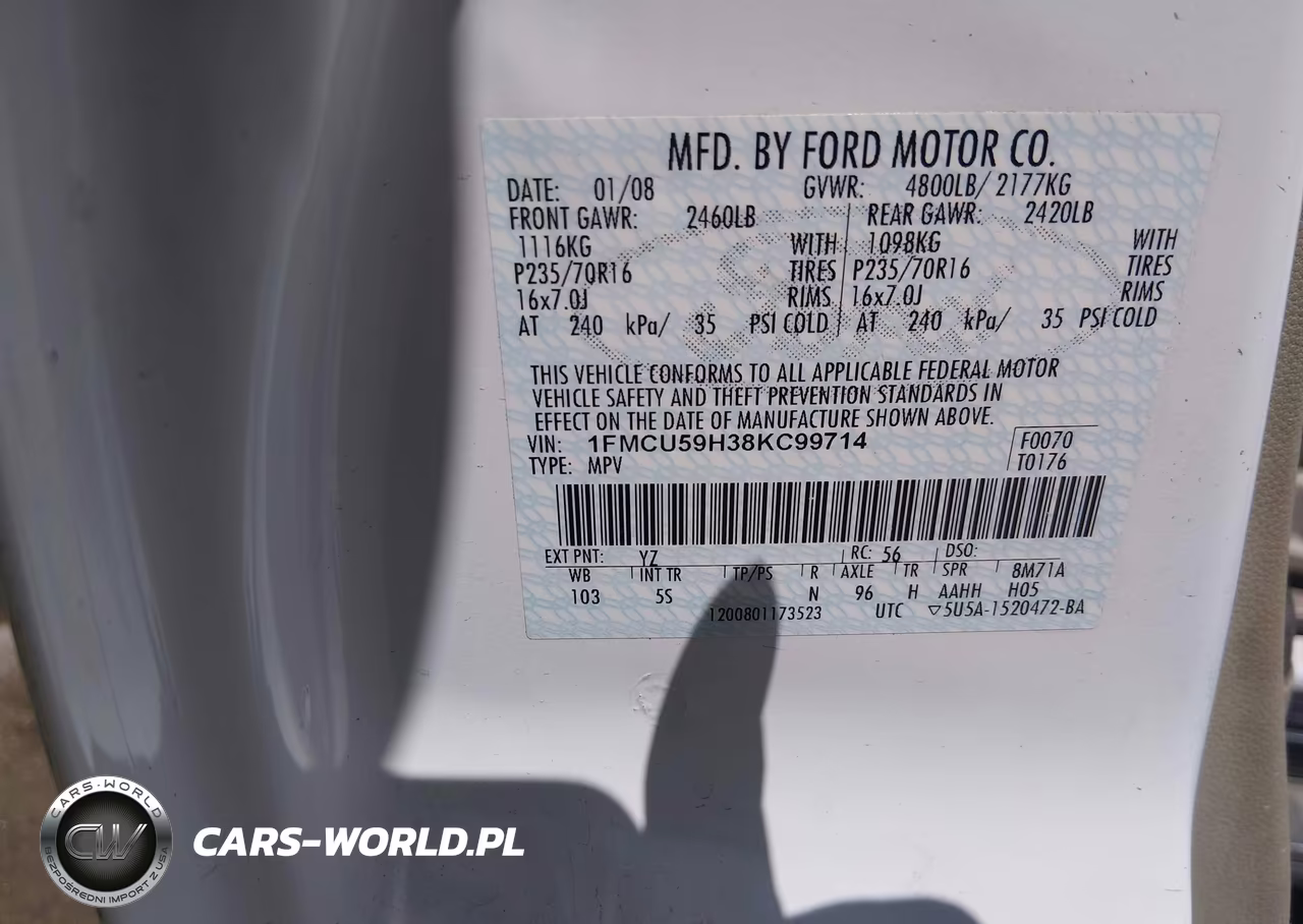 2008 FORD ESCAPE HYBRID VIN:1FMCU59H38KC99714 - 9