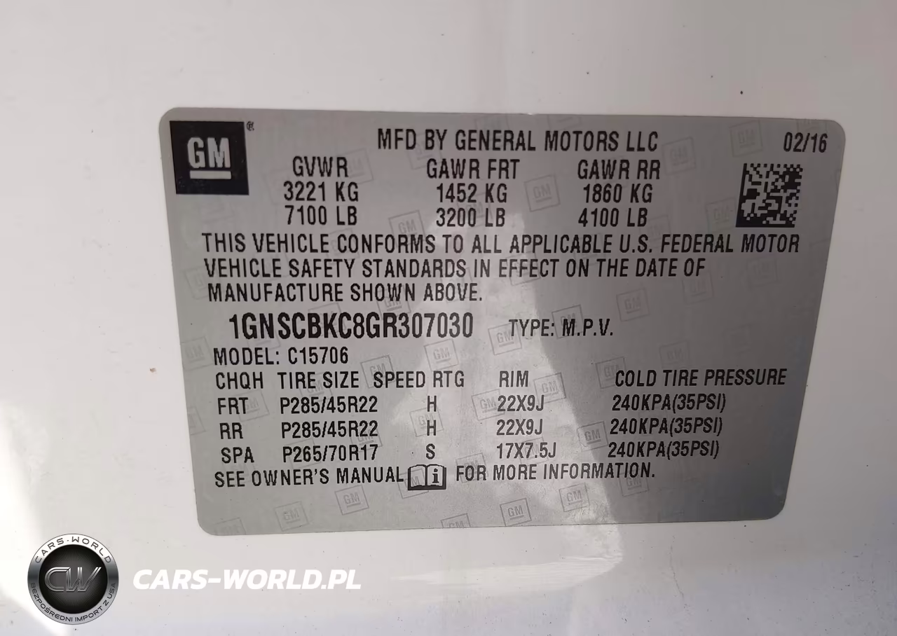 2016 Chevrolet Tahoe Lt VIN:1GNSCBKC8GR307030 - 9