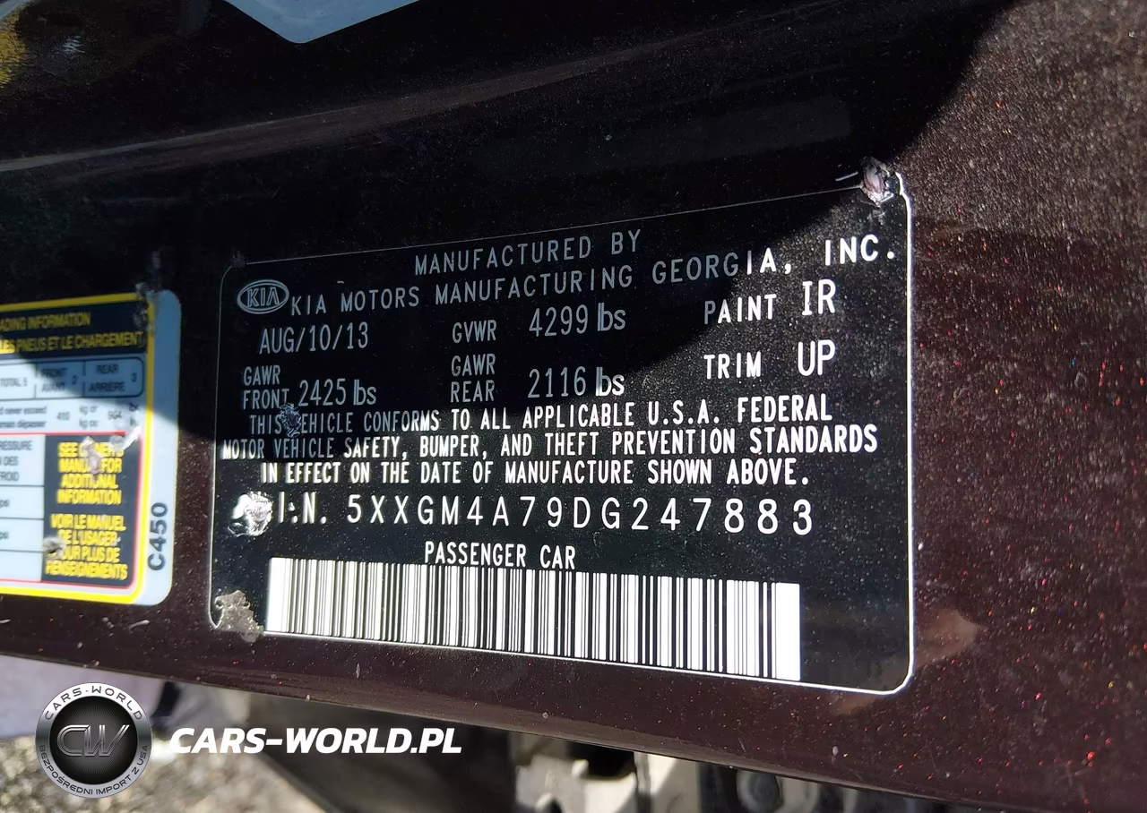 2013 Kia Optima Lx VIN:5XXGM4A79DG247883 - 9