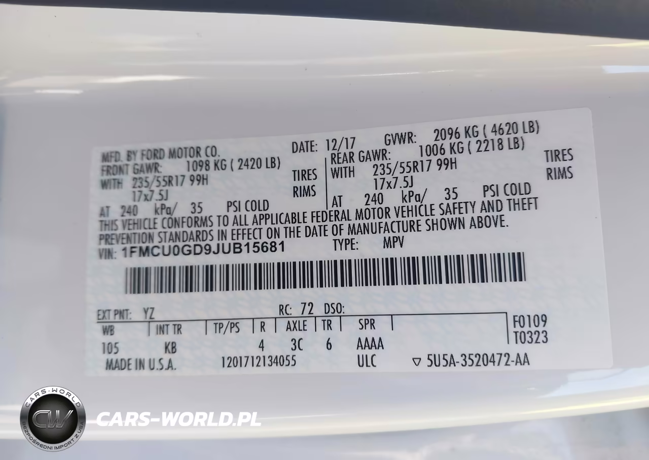 2018 Ford Escape Se VIN:1FMCU0GD9JUB15681 - 9