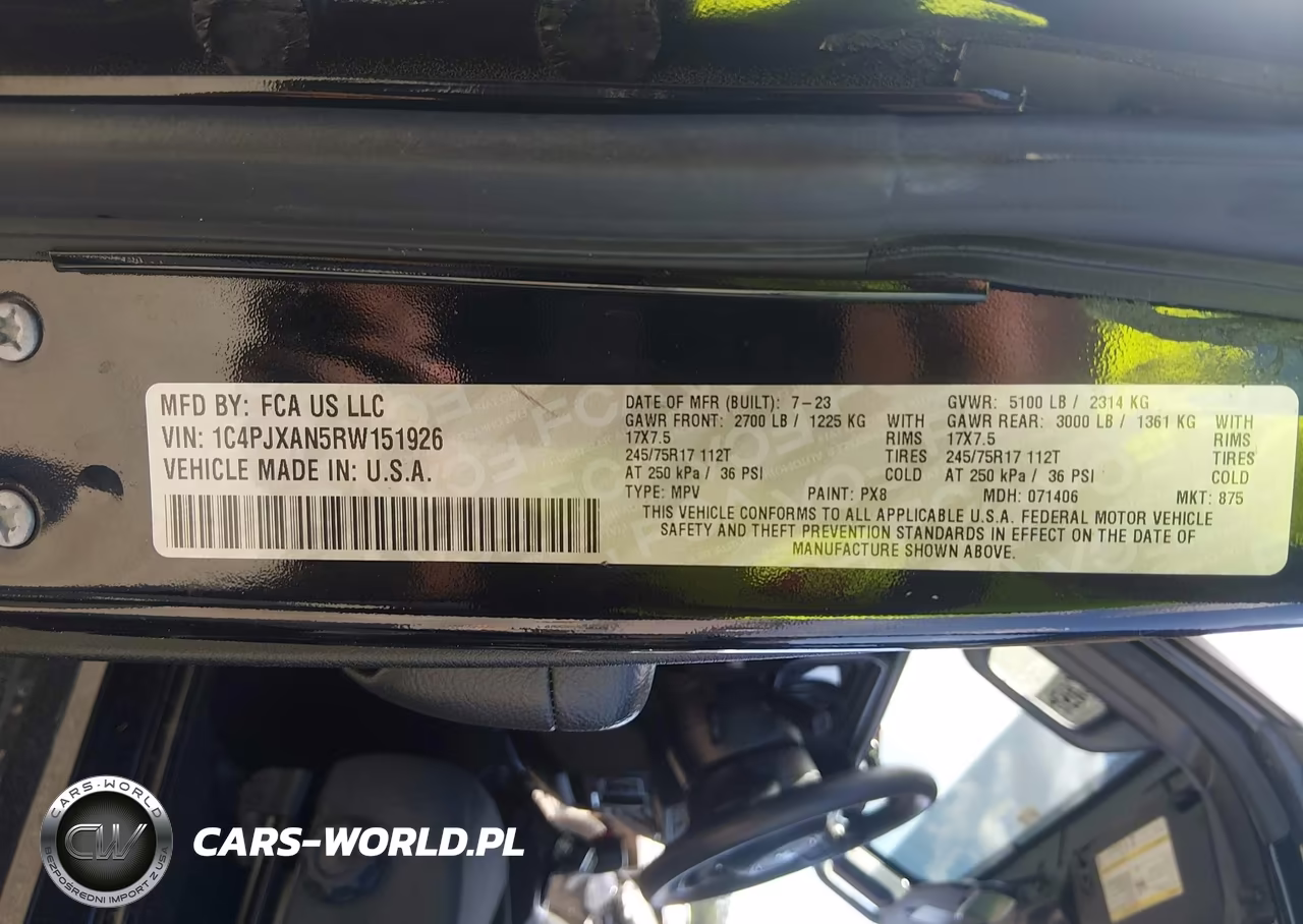 2024 Jeep Wrangler 2-Door Sport 4X4 VIN:1C4PJXAN5RW151926 - 9