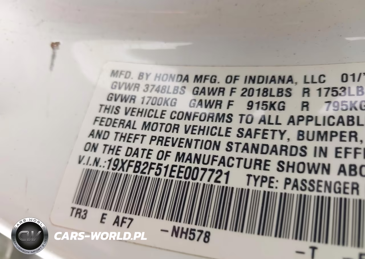 2014 Honda Civic Lx VIN:19XFB2F51EE007721 - 9