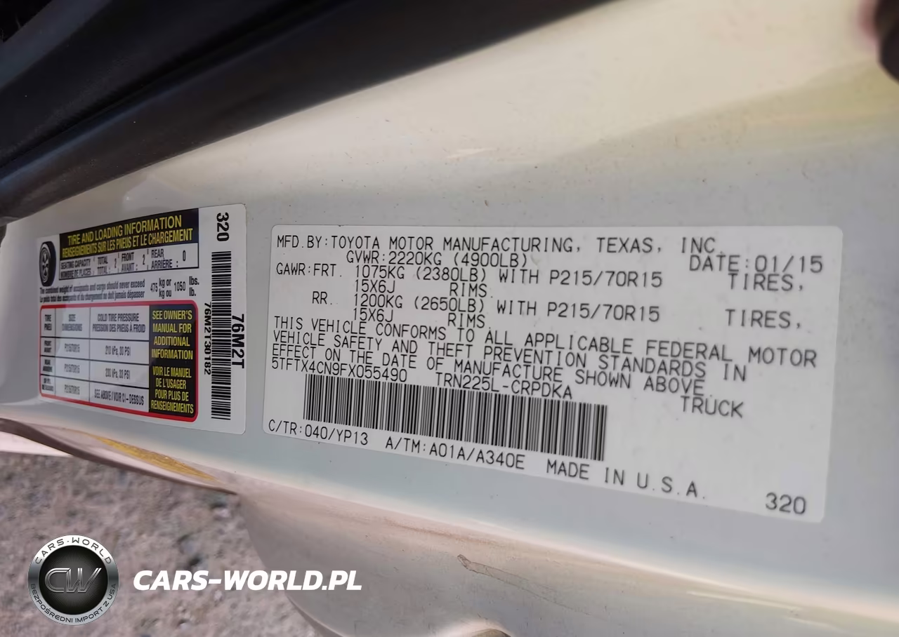 2015 Toyota Tacoma VIN:5TFTX4CN9FX055490 - 9