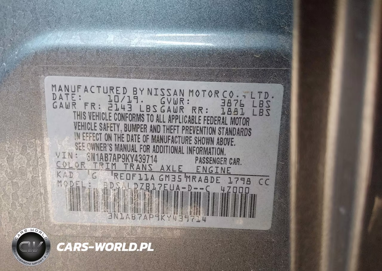 2019 Nissan Sentra Sv VIN:3N1AB7AP9KY439714 - 9