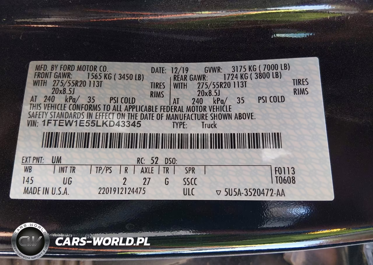 2020 Ford F-150 Xlt VIN:1FTEW1E55LKD43345 - 9