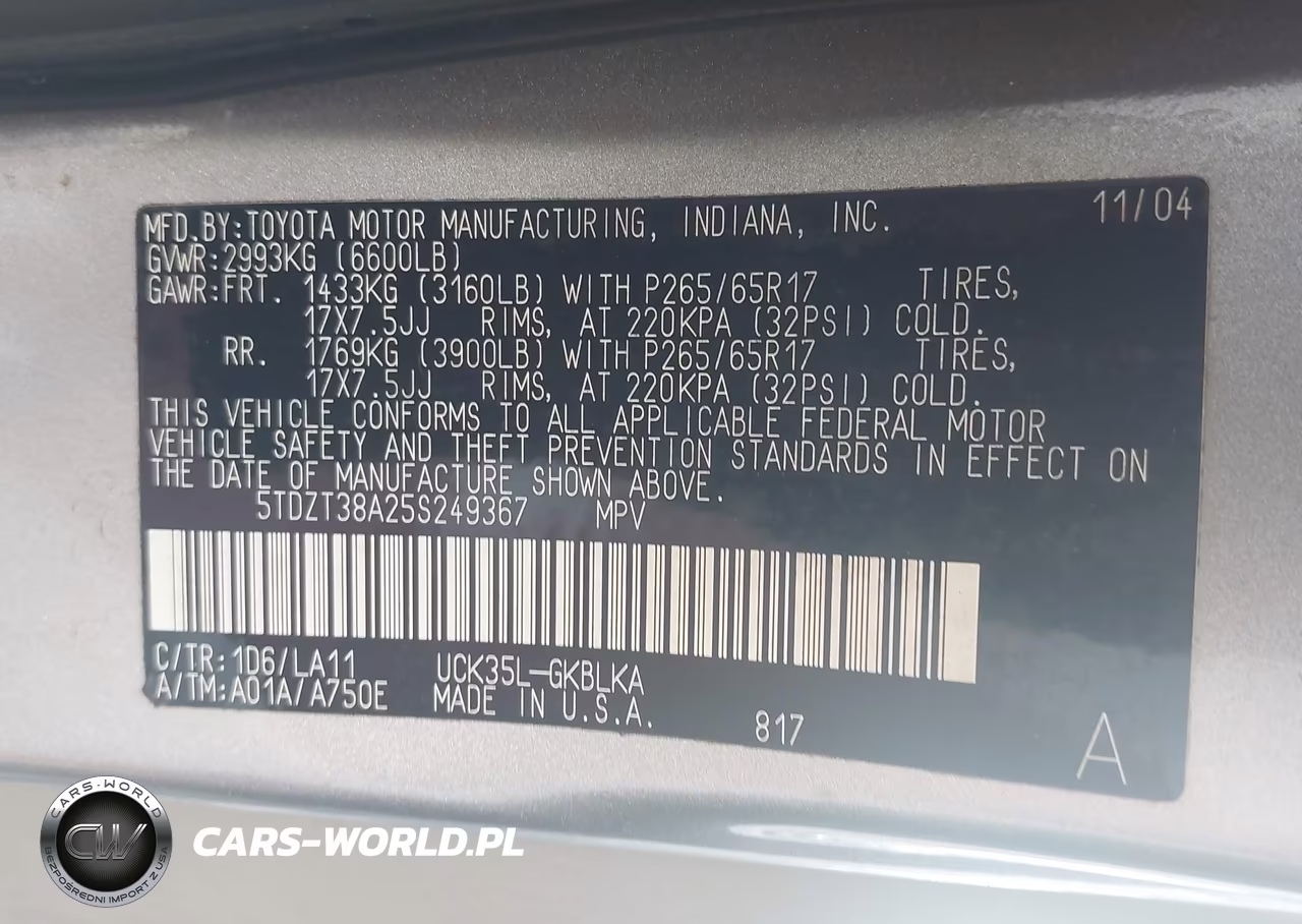2005 Toyota Sequoia Limited V8 VIN:5TDZT38A25S249367 - 9