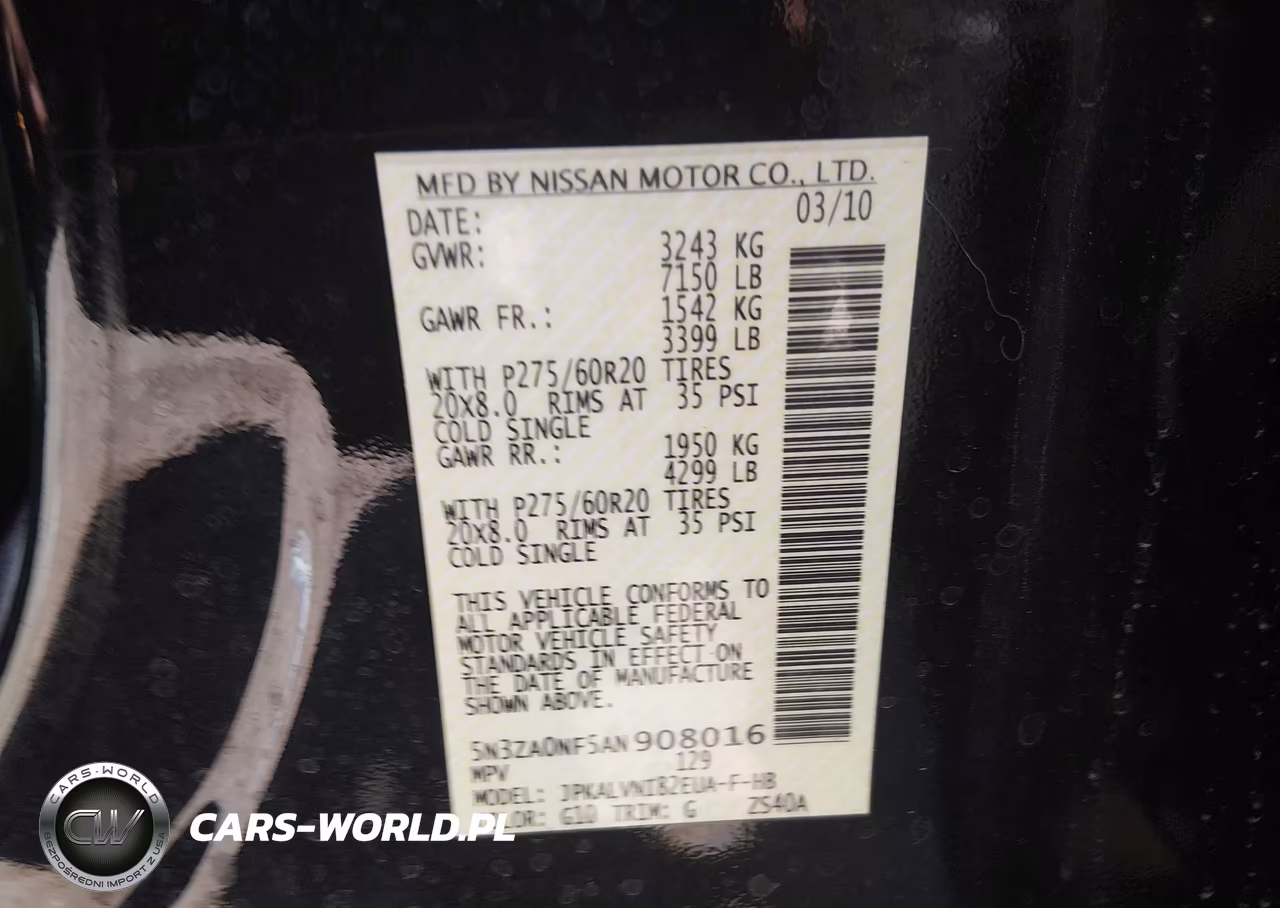 2010 Infiniti Qx56 VIN:5N3ZA0NF5AN908016 - 9