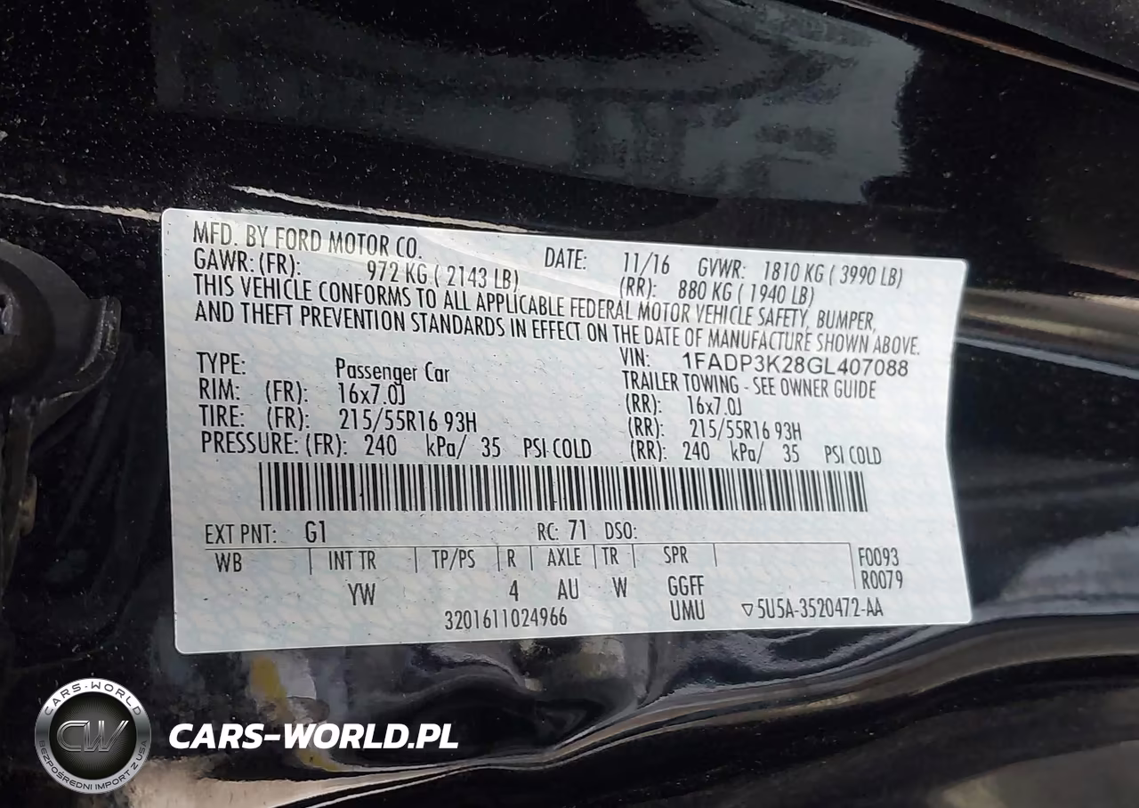 2016 Ford Focus Se VIN:1FADP3K28GL407088 - 9