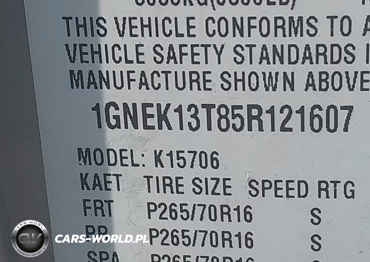 2005 Chevrolet Tahoe Ls VIN:1GNEK13T85R121607 - 9