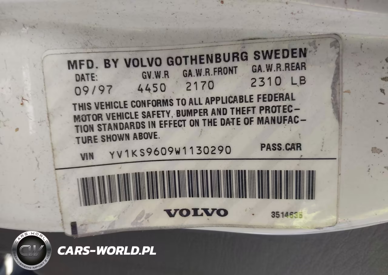 1998 Volvo S90 VIN:YV1KS9609W1130290 - 9