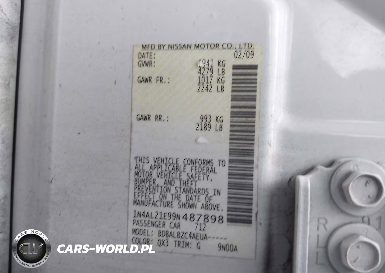 2009 Nissan Altima 2.5 S VIN:1N4AL21E99N487898 - 9