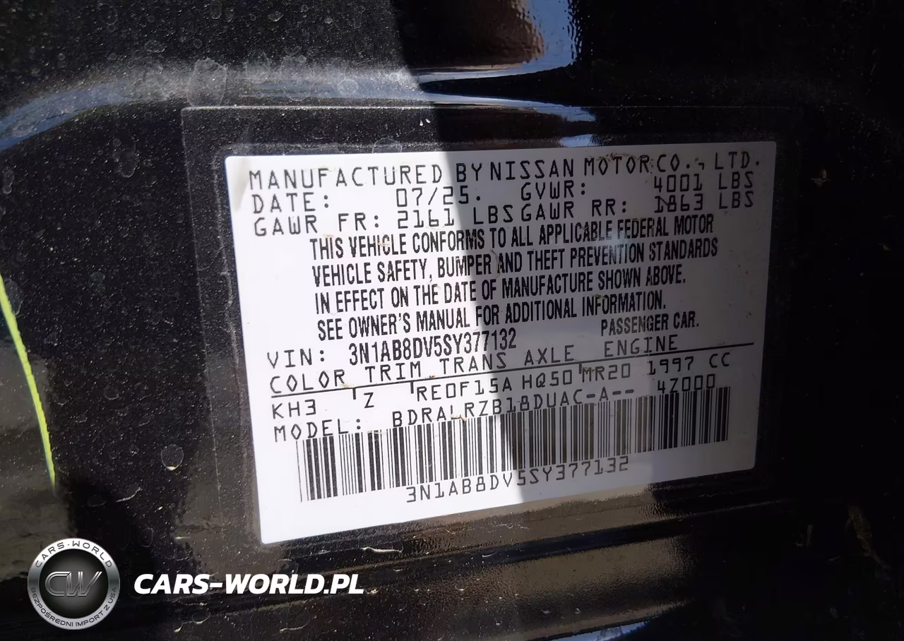 2025 Nissan Sentra Sr VIN:3N1AB8DV5SY377132 - 9