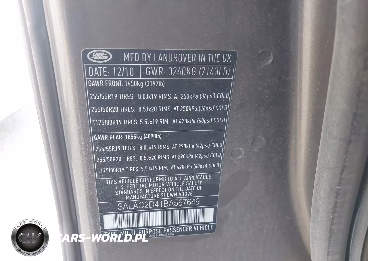 2011 Land Rover Lr4 VIN:SALAC2D41BA567649 - 9