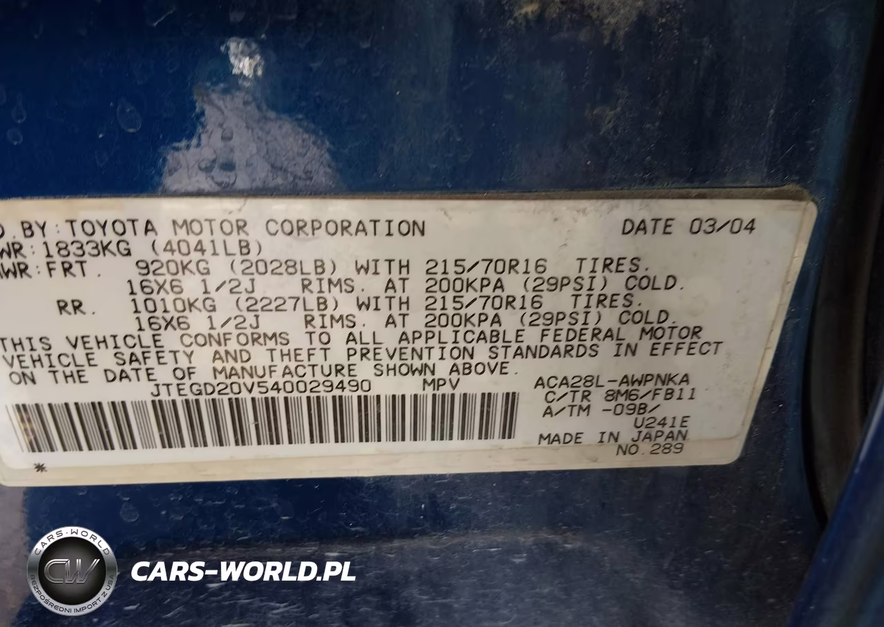 2004 Toyota Rav4 VIN:JTEGD20V540029490 - 9