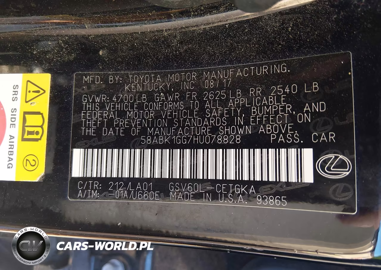 2017 Lexus Es 350 VIN:58ABK1GG7HU078828 - 9