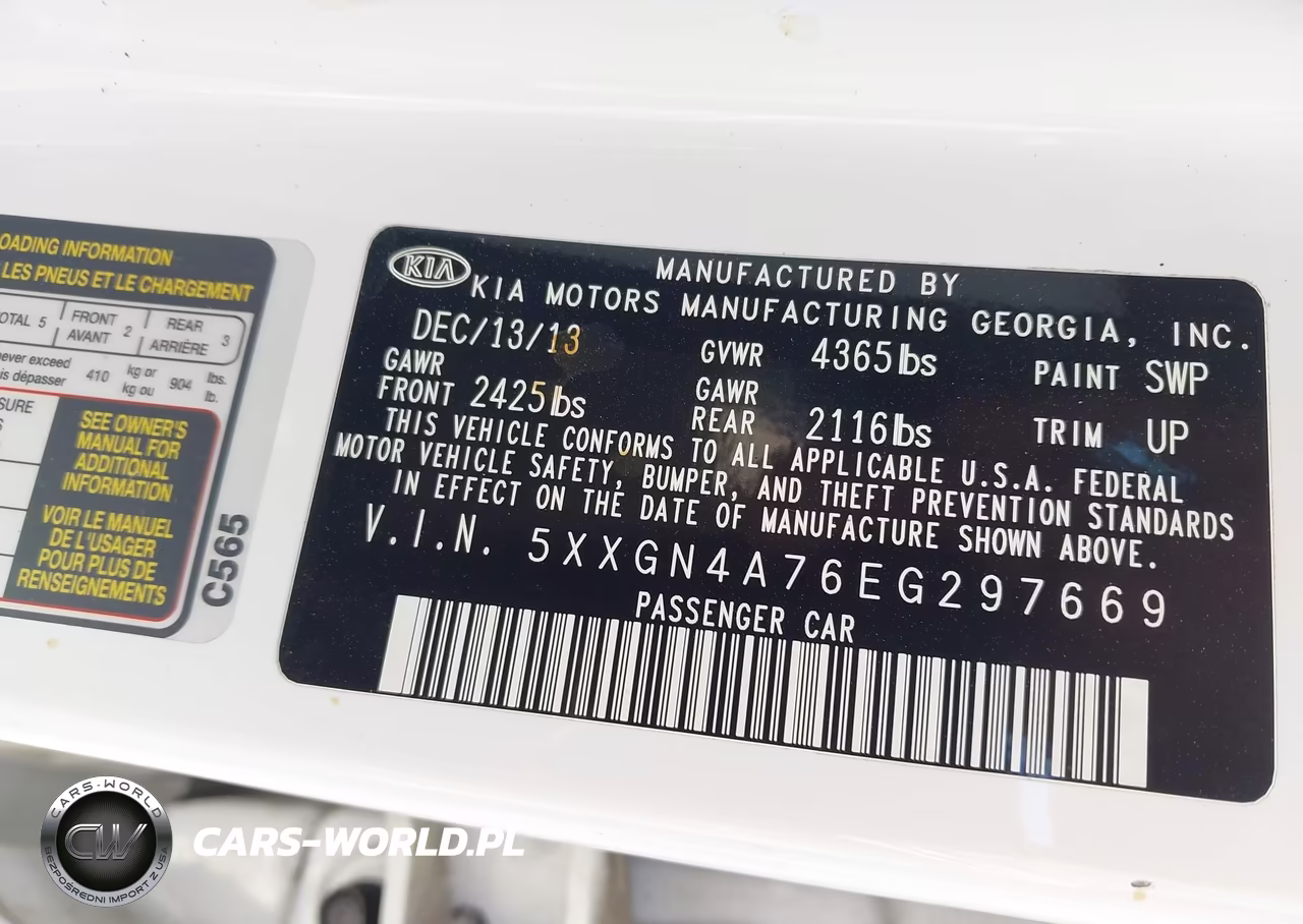 2014 Kia Optima Ex VIN:5XXGN4A76EG297669 - 9