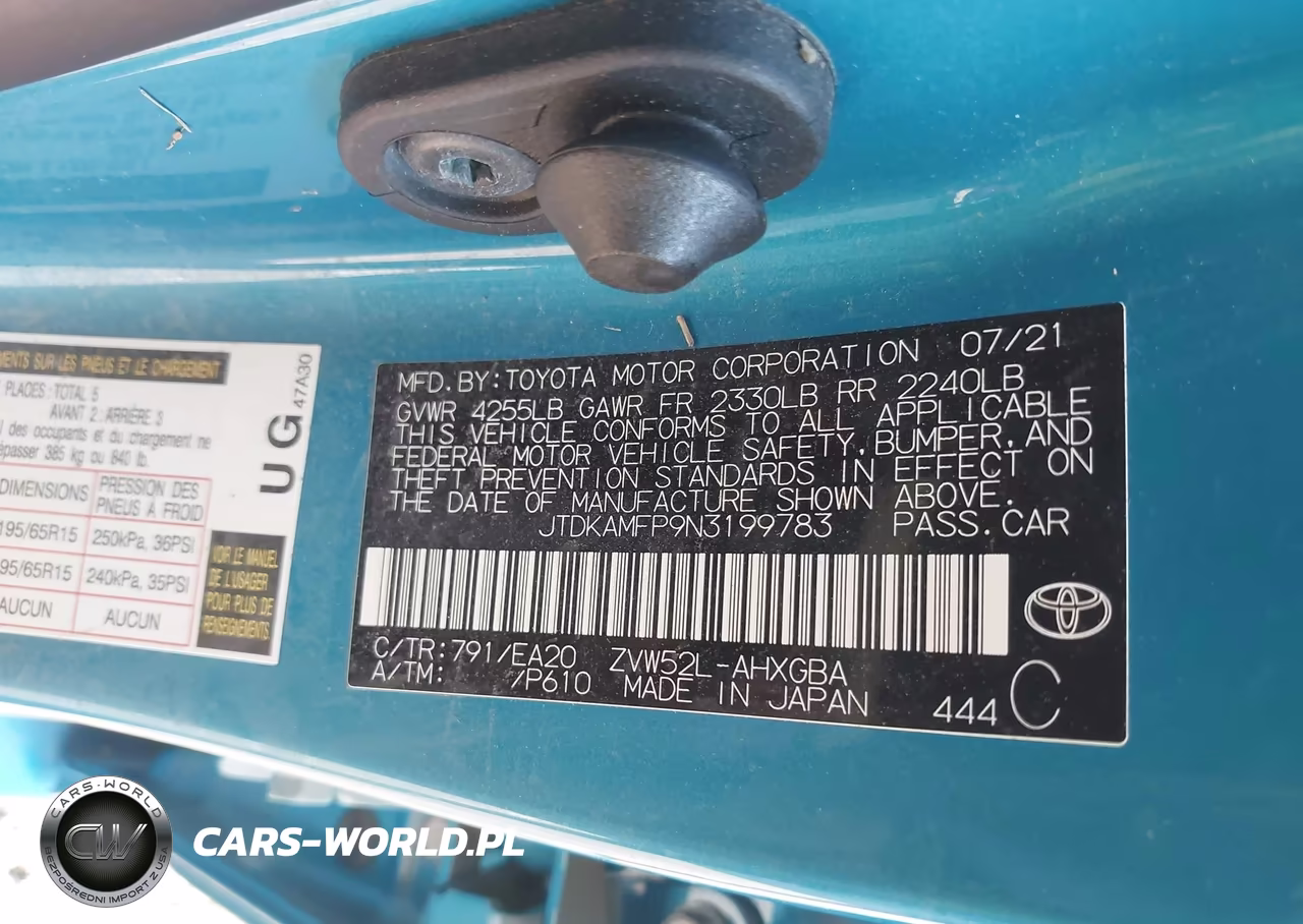 2022 Toyota Prius Prime Xle VIN:JTDKAMFP9N3199783 - 9