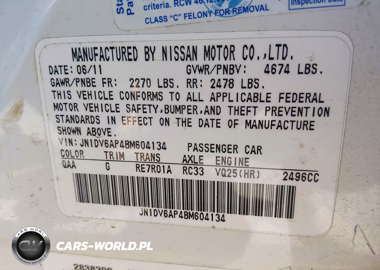 2011 Infiniti G25 VIN:JN1DV6AP4BM604134 - 9