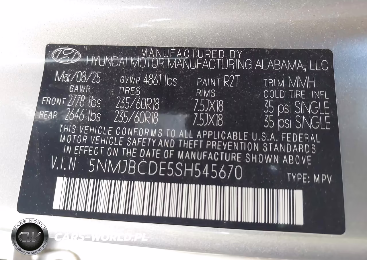 2025 Hyundai Tucson Sel VIN:5NMJBCDE5SH545670 - 9