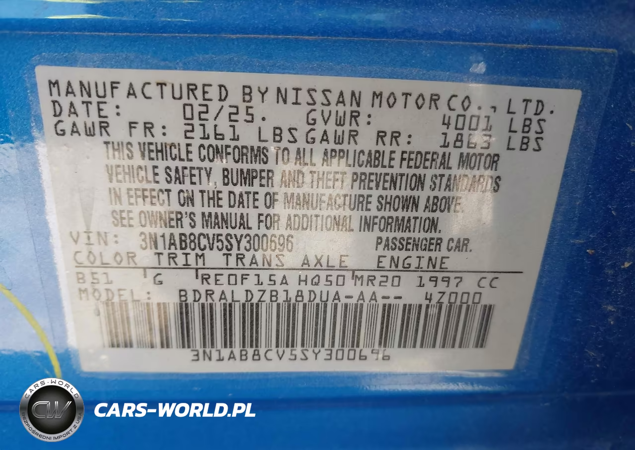 2025 Nissan Sentra Sv VIN:3N1AB8CV5SY300696 - 9