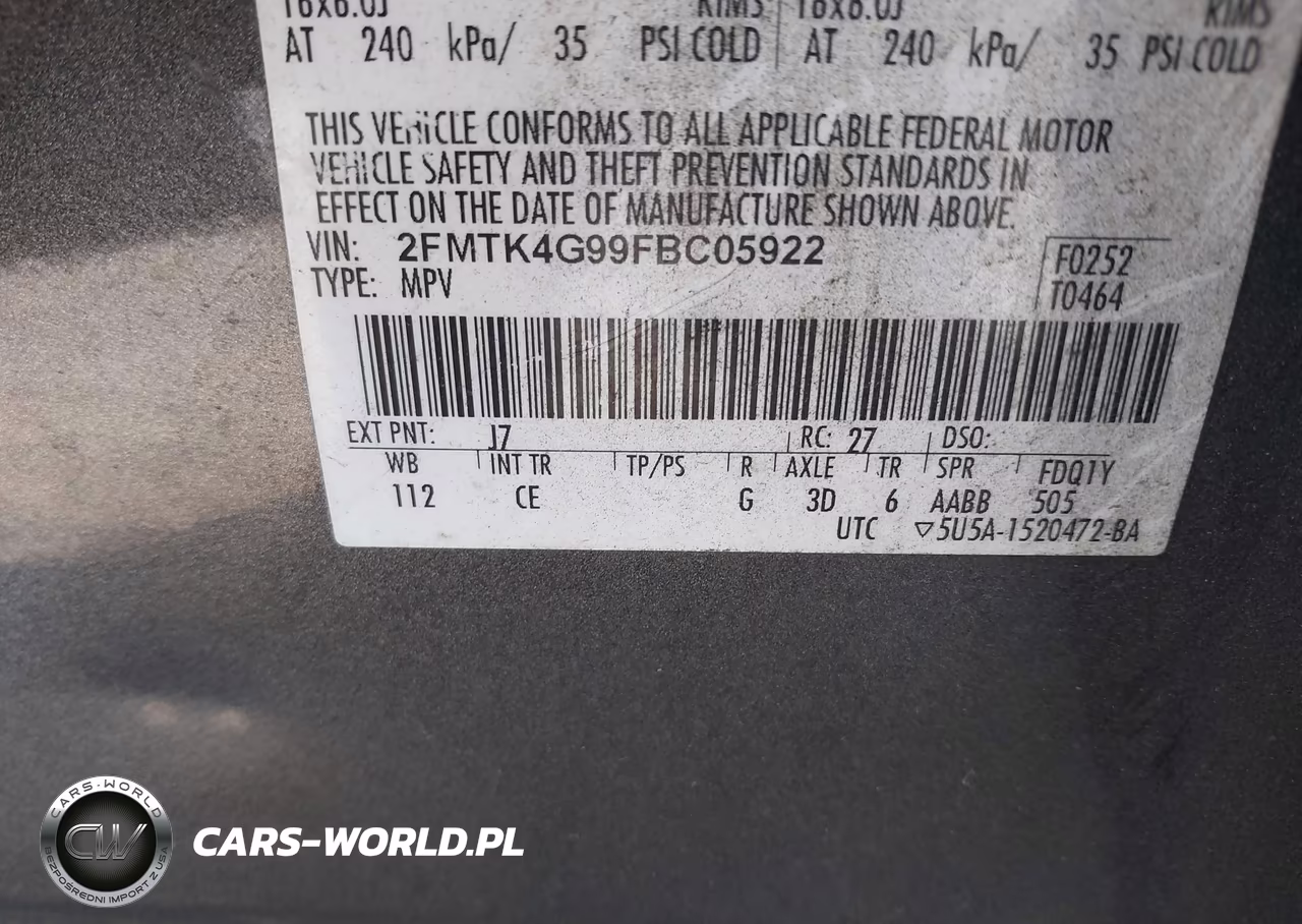 2015 Ford Edge Se VIN:2FMTK4G99FBC05922 - 9