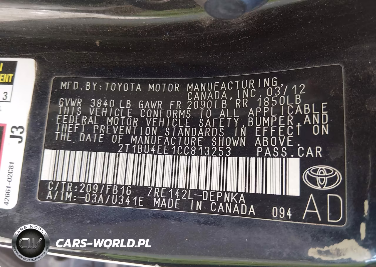 2012 Toyota Corolla Le VIN:2T1BU4EE1CC813253 - 9