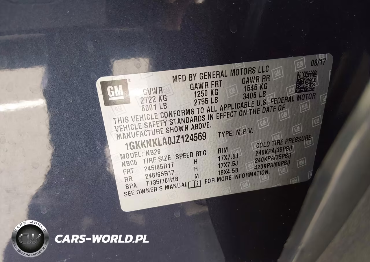 2018 GMC Acadia Sle-1 VIN:1GKKNKLA0JZ124569 - 9