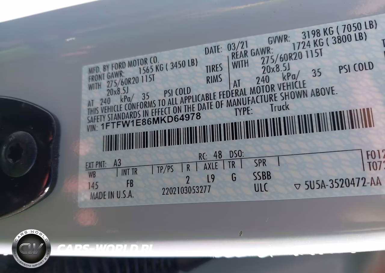 2021 Ford F-150 Xlt VIN:1FTFW1E86MKD64978 - 9