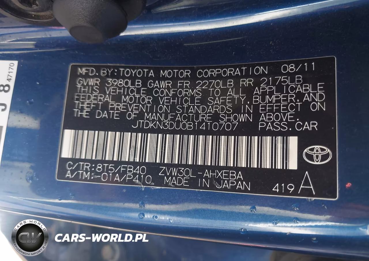 2011 Toyota Prius Three VIN:JTDKN3DU0B1410707 - 9