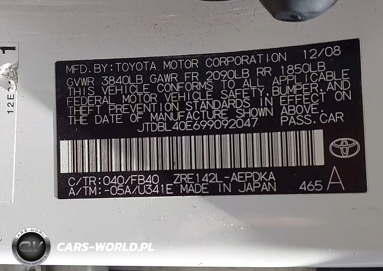 2009 Toyota Corolla Le VIN:JTDBL40E699092047 - 9