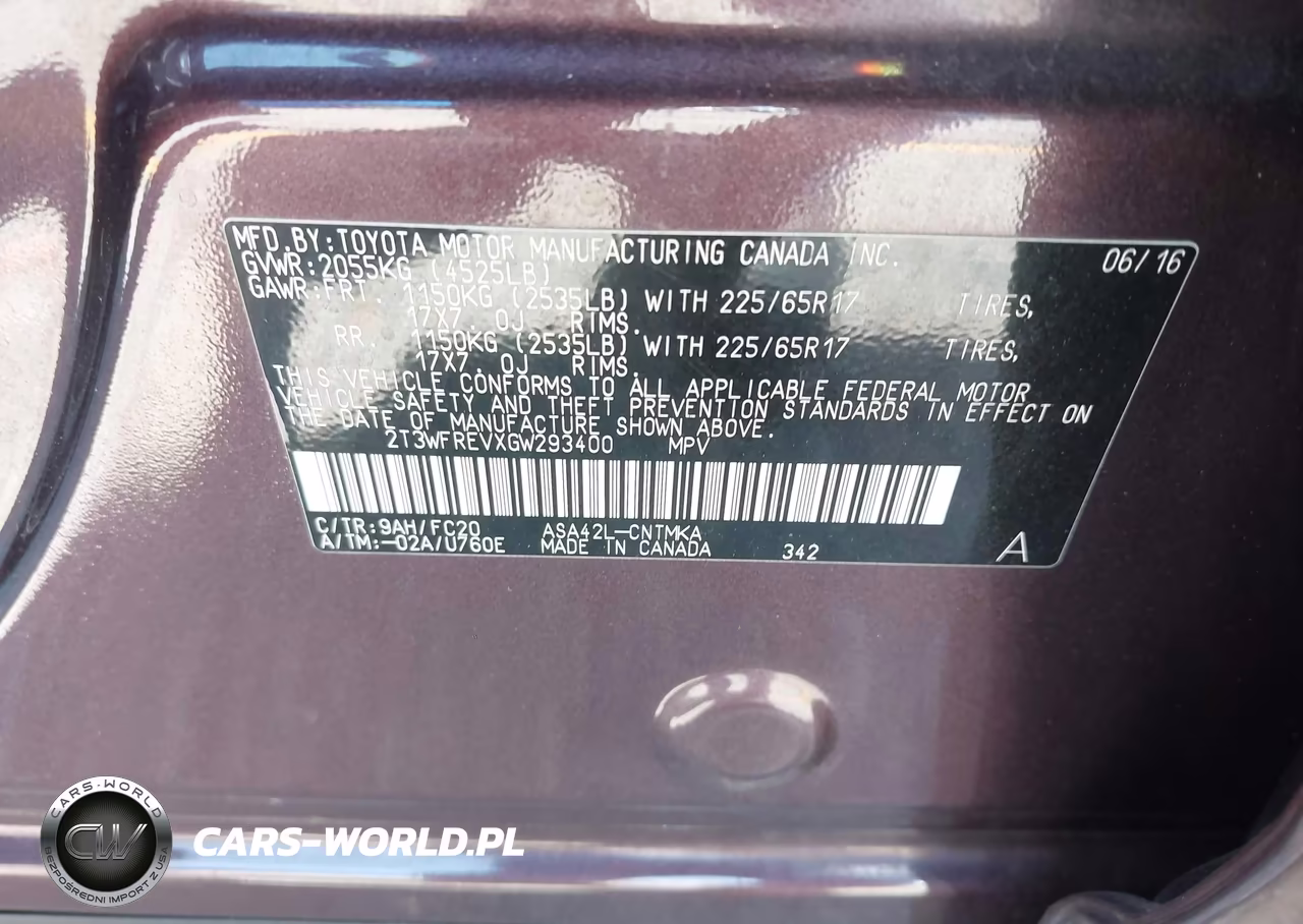2016 Toyota Rav4 Xle VIN:2T3WFREVXGW293400 - 9