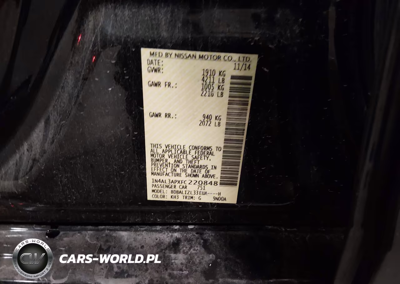 NISSAN ALTIMA VIN:1N4AL3APXFC220848 - 9