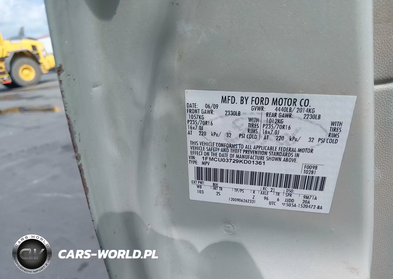 2009 Ford Escape Xlt VIN:1FMCU03729KD01361 - 9