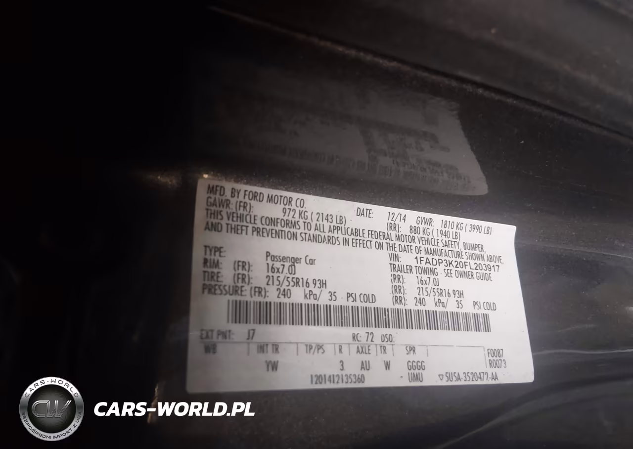 2015 Ford Focus Se VIN:1FADP3K20FL203917 - 9