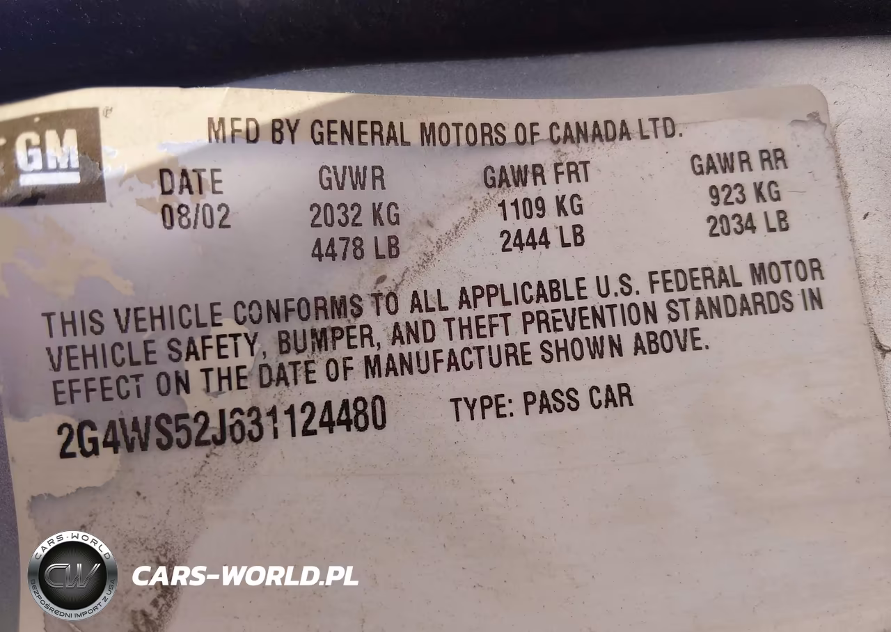 2003 Buick Century Custom VIN:2G4WS52J631124480 - 9