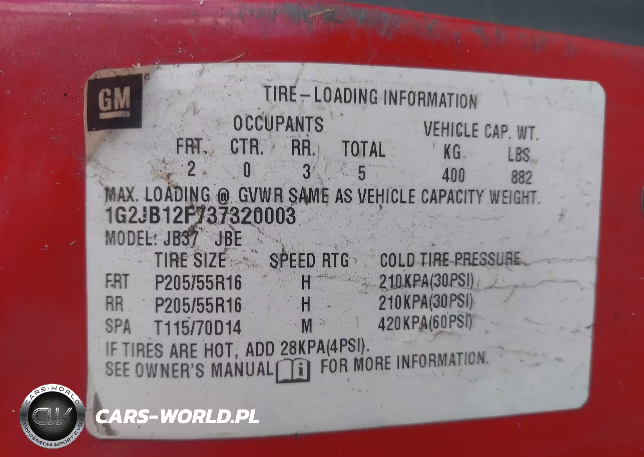 2003 Pontiac Sunfire VIN:1G2JB12F737320003 - 9