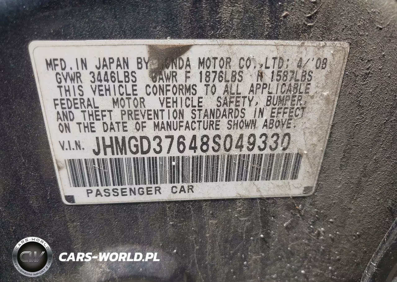 2008 Honda Fit Sport VIN:JHMGD37648S049330 - 9