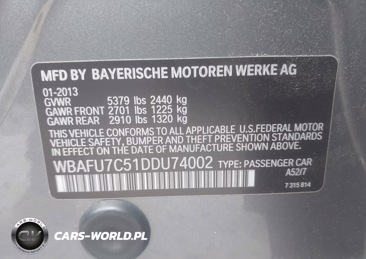 2013 BMW 535I xDrive VIN:WBAFU7C51DDU74002 - 9