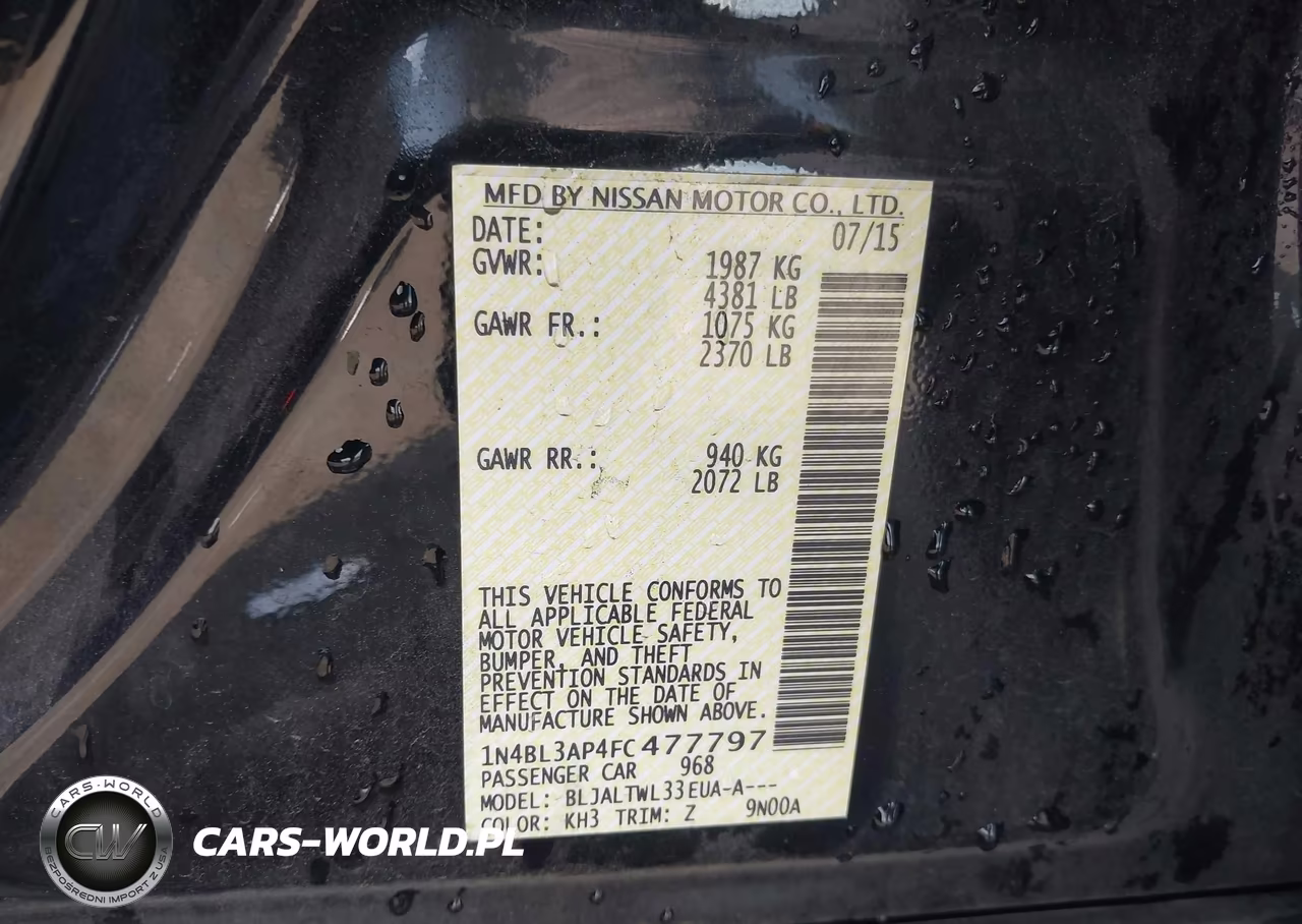 2015 Nissan Altima 3.5 S-3.5 Sl-3.5 Sv VIN:1N4BL3AP4FC477797 - 9