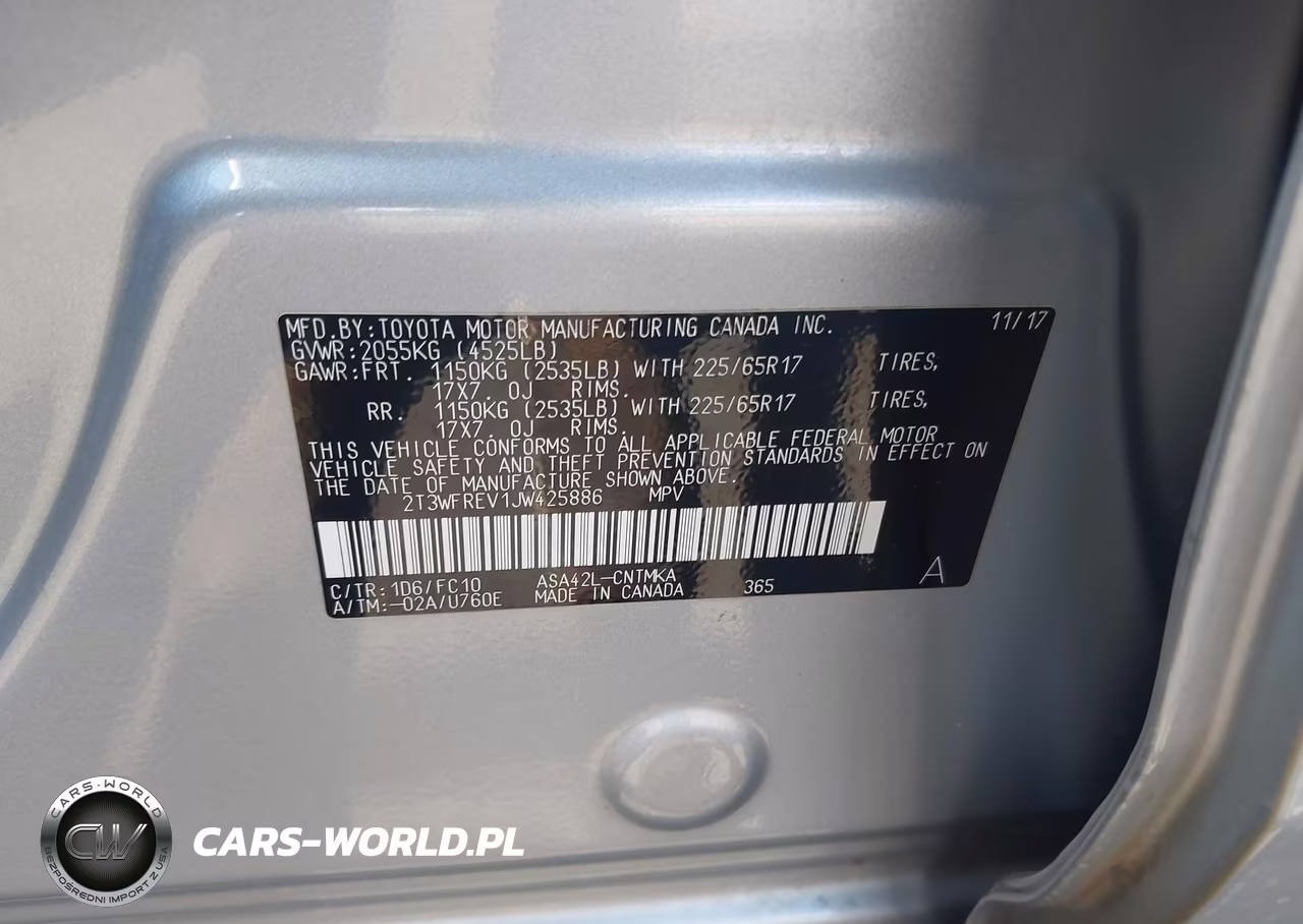 2018 Toyota Rav4 Xle VIN:2T3WFREV1JW425886 - 9
