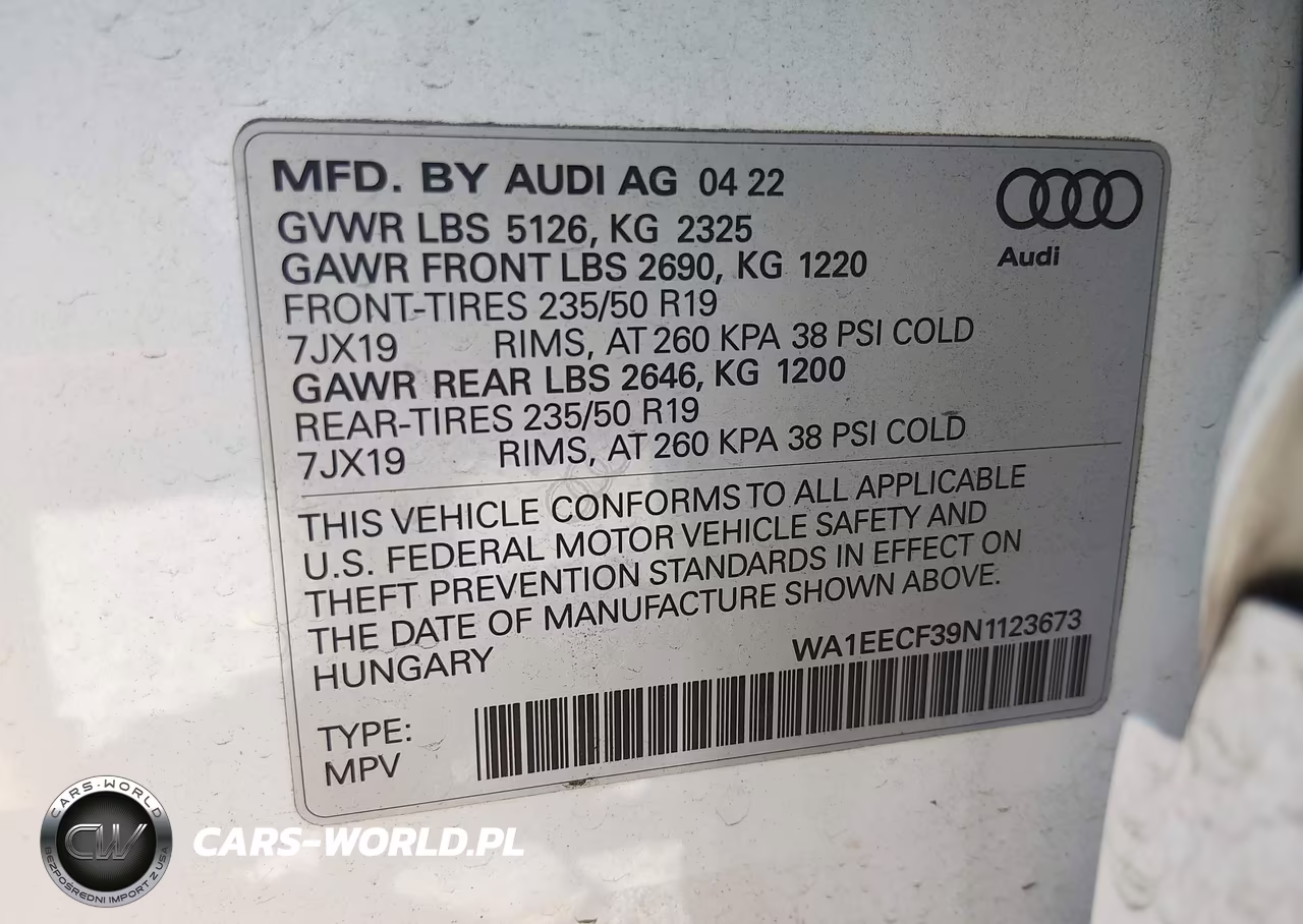 2022 Audi Q3 Premium Plus 45 Tfsi S Line Quattro Tiptronic VIN:WA1EECF39N1123673 - 9