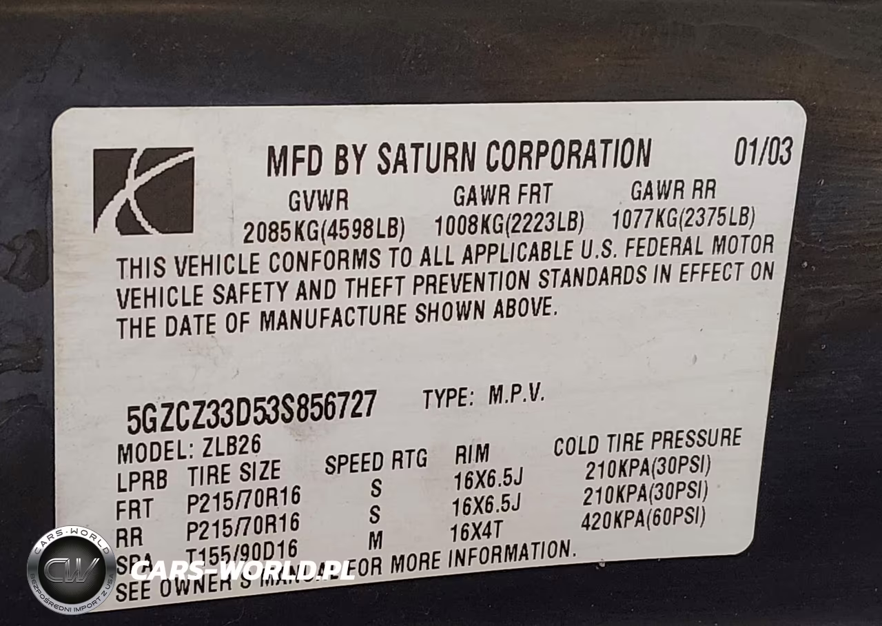 2003 Saturn Vue 4 Cyl VIN:5GZCZ33D53S856727 - 9