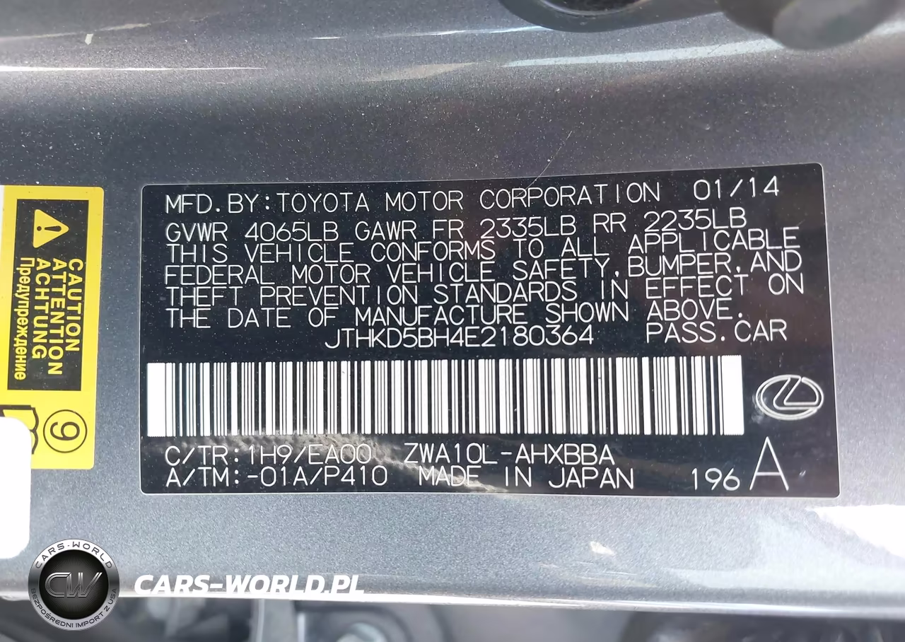 2014 Lexus Ct 200H VIN:JTHKD5BH4E2180364 - 9