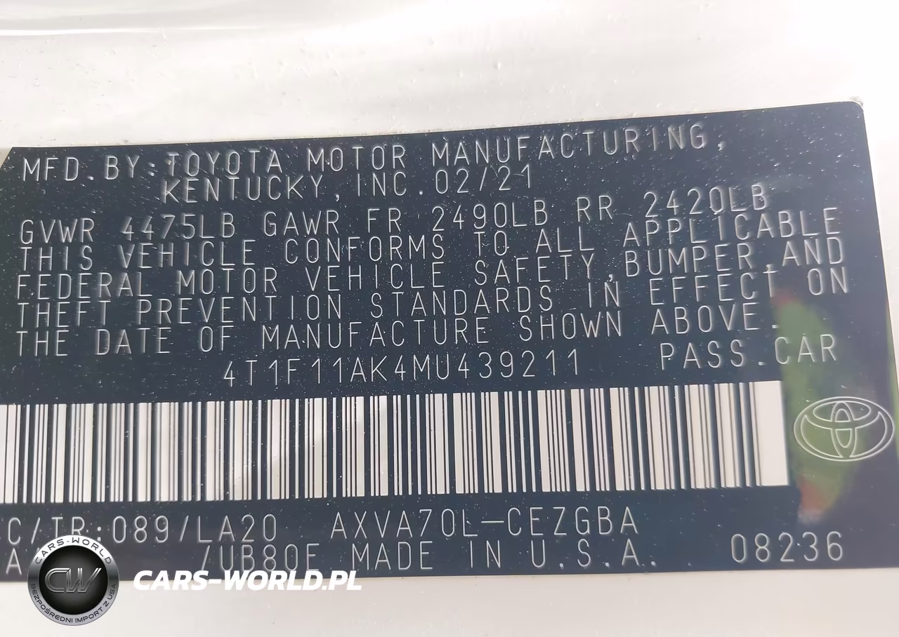2021 Toyota Camry Xle VIN:4T1F11AK4MU439211 - 9