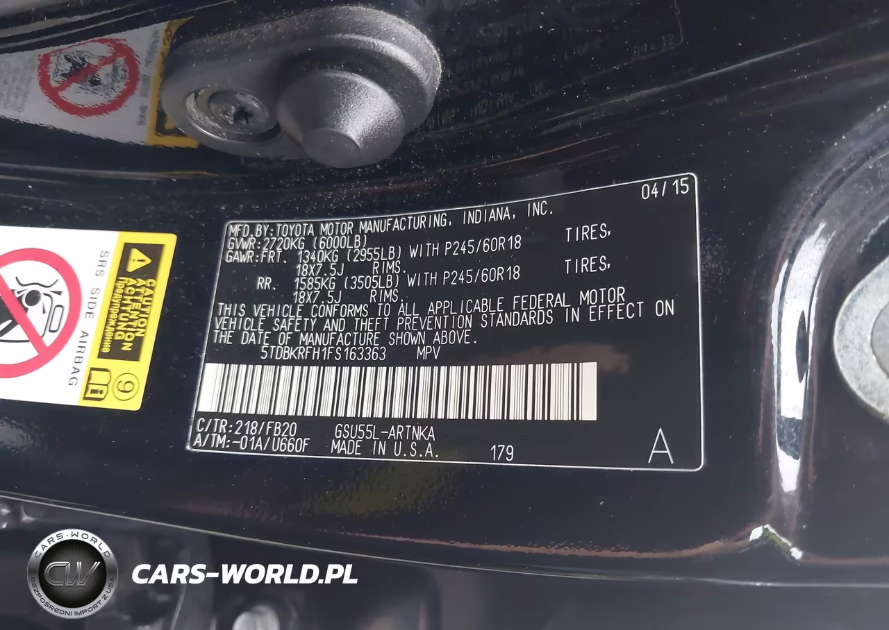2015 Toyota Highlander Le V6 VIN:5TDBKRFH1FS163363 - 9